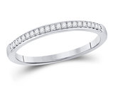 1/7 Carat (ctw H-I  I2-I3) Diamond Wedding Anniversary Band Ring in 14K White Gold